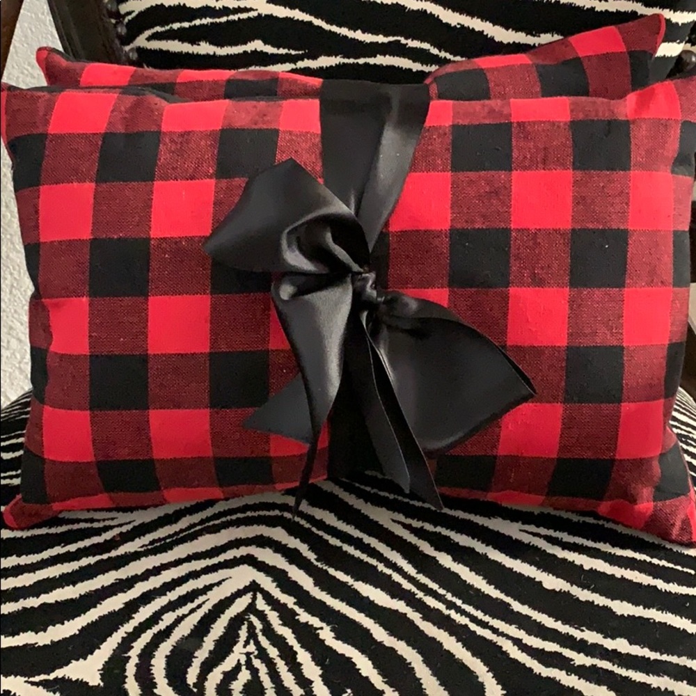 Red and Black Buffalo Check Accent Pillows